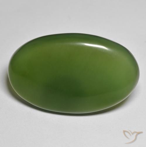 44.39ct طبيعي أخضر غامق حجر السربنتين, بيضوي, نصف شفاف
