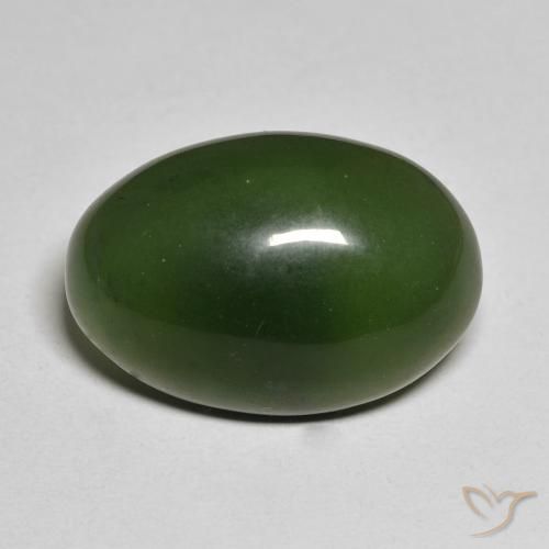 15.97ct طبيعي أخضر غامق حجر السربنتين, بيضوي, نصف شفاف