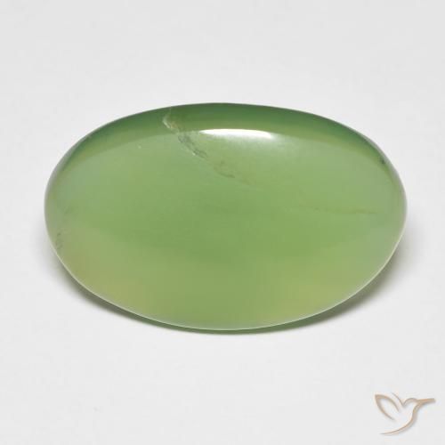 10.29ct طبيعي أخضر متوسط حجر السربنتين, بيضوي, نصف شفاف
