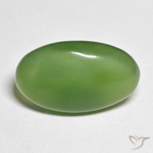 8.81ct طبيعي أخضر الغابات حجر السربنتين, بيضوي, نصف شفاف