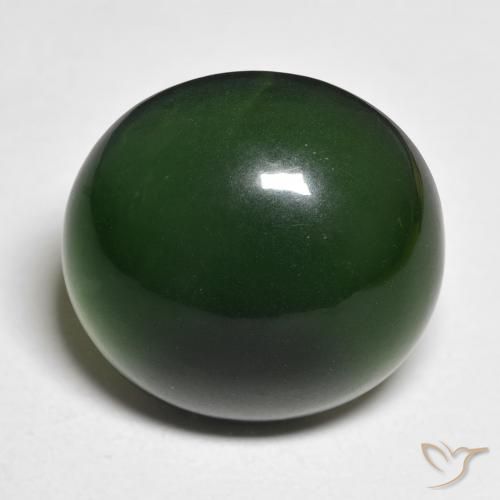 15.26ct طبيعي أخضر داكن جدا حجر السربنتين, دائري, نصف شفاف