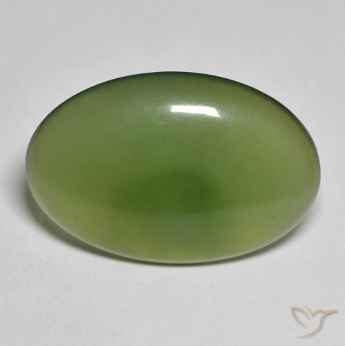 11.32ct طبيعي أخضر ترابى حجر السربنتين, بيضوي, نصف شفاف