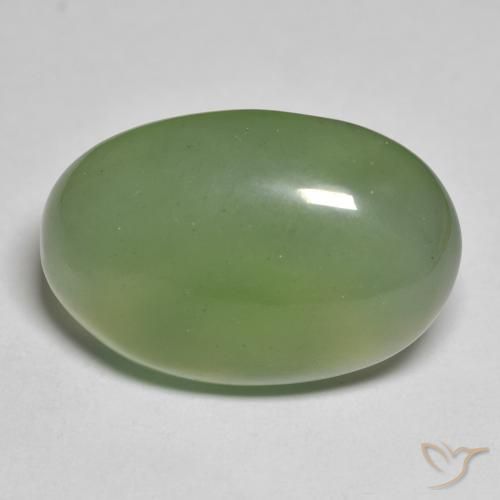 19.08ct طبيعي أخضر كمثرى حجر السربنتين, بيضوي, نصف شفاف