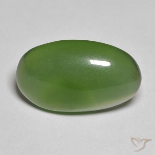 9.39ct طبيعي أخضر متوسط حجر السربنتين, بيضوي, نصف شفاف
