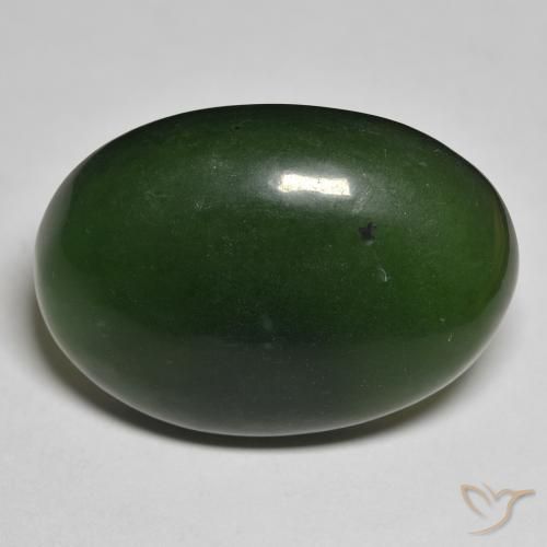 30.32ct طبيعي أخضر غامق حجر السربنتين, بيضوي, نصف شفاف
