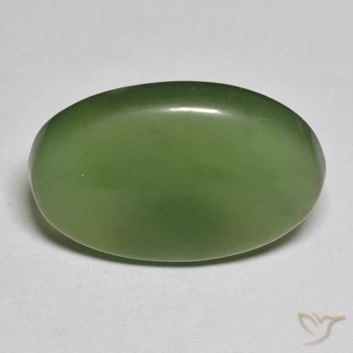13.43ct طبيعي أخضر غامق حجر السربنتين, بيضوي, نصف شفاف