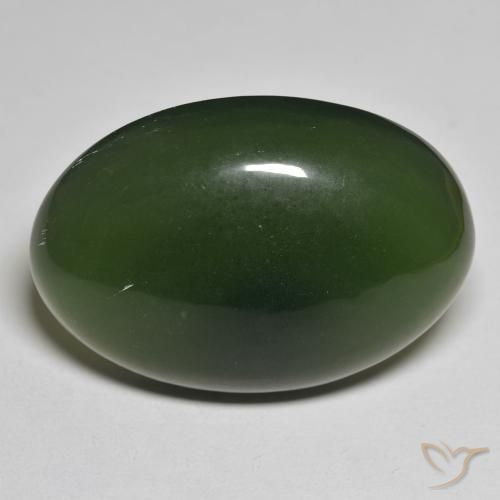 45.87ct طبيعي أخضر غامق حجر السربنتين, بيضوي, نصف شفاف