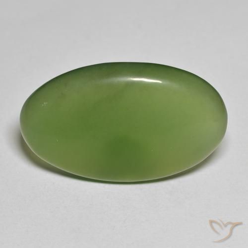 17.09ct طبيعي أخضر الطحالب البحرية حجر السربنتين, بيضوي, نصف شفاف