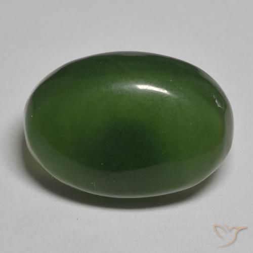 14.10ct طبيعي أخضر غامق حجر السربنتين, بيضوي, نصف شفاف
