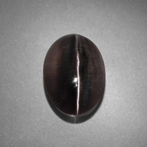 Sillimanite Cat's Eye طبيعي بلون دخاني، وزن ‎4.45‎ قيراط، شكل شفاف، مقاس ‎10.8x7.6‎ مم