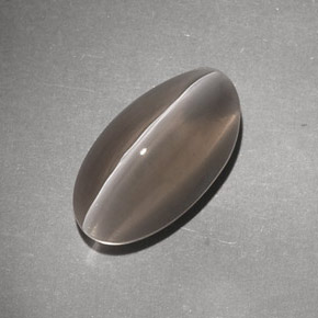 Sillimanite Cat's Eye طبيعي بلون بني، وزن ‎7.02‎ قيراط، شكل شفاف، مقاس ‎14.8x8.2‎ مم