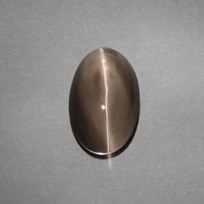 Sillimanite Cat's Eye طبيعي بلون بني، وزن ‎4.88‎ قيراط، شكل شفاف، مقاس ‎12.1x7.7‎ مم