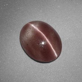 Sillimanite Cat's Eye طبيعي بلون بنى القرفة فاتح، وزن ‎1.60‎ قيراط، شكل بيضاوى، مقاس ‎9.3x7.4‎ مم