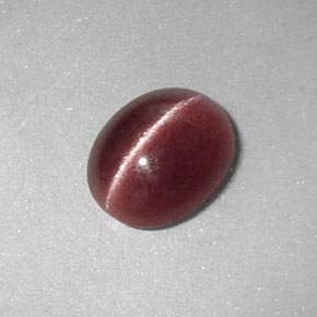 Sillimanite Cat's Eye طبيعي بلون بني، وزن ‎1.26‎ قيراط، شكل شفاف، مقاس ‎8.1x6.6‎ مم
