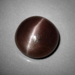Sillimanite Cat's Eye طبيعي بلون بنى متوسط، وزن ‎6.99‎ قيراط، شكل دائري، مقاس ‎12.35‎ مم