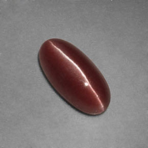 Sillimanite Cat's Eye طبيعي بلون بني، وزن ‎1.12‎ قيراط، شكل شفاف، مقاس ‎9.3x4.5‎ مم