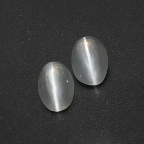 Sillimanite Cat's Eye طبيعي بلون دخاني، وزن ‎‎ قيراط، شكل بيضاوى، مقاس ‎7x4.7‎ مم