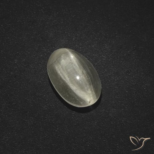 1.91ct طبيعي أبيض دافئ عين القط سيليمانايت, بيضوي, نصف شفاف