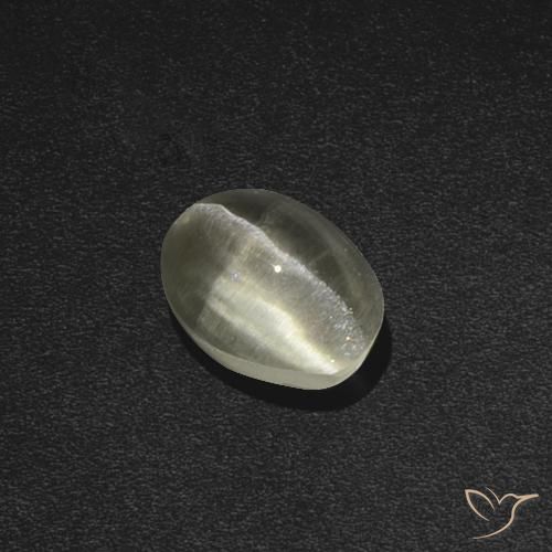 1.84ct طبيعي أبيض دافئ عين القط سيليمانايت, بيضوي, نصف شفاف