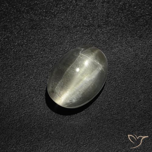 2.76ct طبيعي أبيض دافئ عين القط سيليمانايت, بيضوي, نصف شفاف
