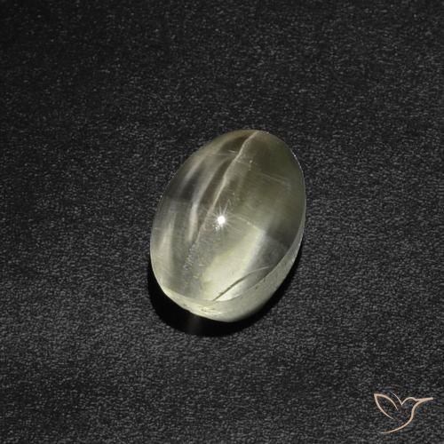 2.87ct طبيعي أبيض دافئ عين القط سيليمانايت, بيضوي, نصف شفاف