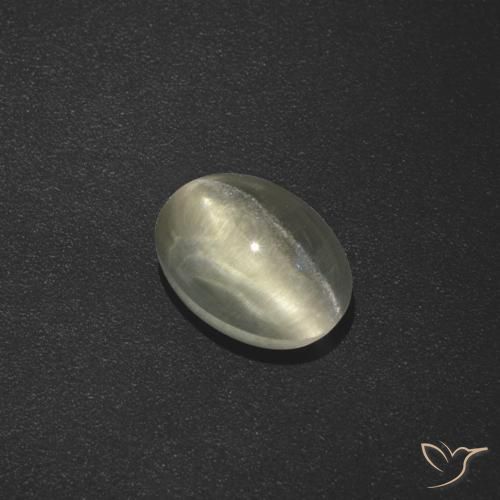 1.73ct طبيعي أبيض دافئ عين القط سيليمانايت, بيضوي, نصف شفاف