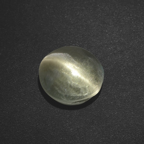 Sillimanite Cat's Eye طبيعي بلون بني رمادي، وزن ‎2.73‎ قيراط، شكل دائري، مقاس ‎7.99‎ مم