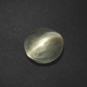 Sillimanite Cat's Eye طبيعي بلون بني رمادي، وزن ‎2.73‎ قيراط، شكل دائري، مقاس ‎7.99‎ مم