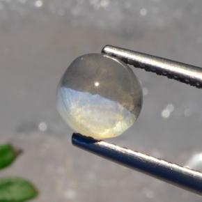 Sillimanite Cat's Eye طبيعي بلون دخاني، وزن ‎1.56‎ قيراط، شكل دائري، مقاس ‎6.22‎ مم