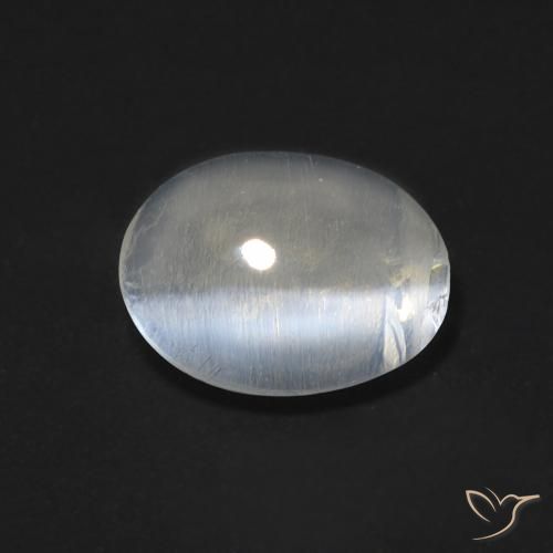 1.52ct طبيعي أبيض دافئ عين القط سيليمانايت, بيضوي, شفاف