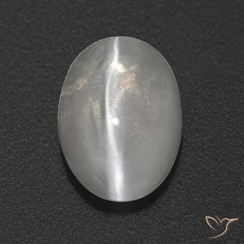 1.82ct طبيعي أبيض شفاف عين القط سيليمانايت, بيضوي, شفاف