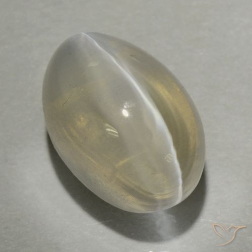 1.47ct طبيعي أصفر فاتح عين القط سيليمانايت, بيضوي, شفاف