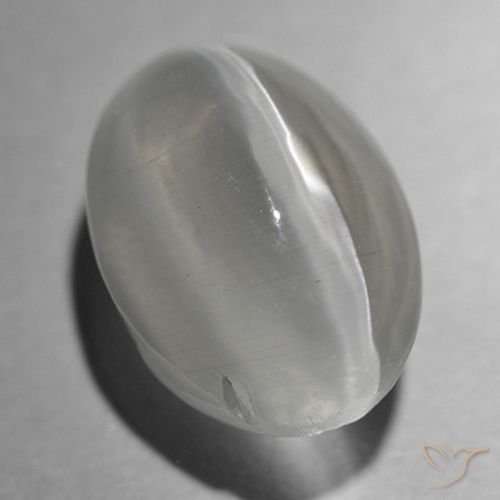 1.43ct طبيعي رمادى فاتح جدا عين القط سيليمانايت, بيضوي, شفاف