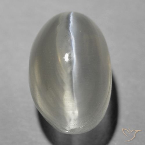 1.70ct طبيعي رمادى فاتح جدا عين القط سيليمانايت, بيضوي, شفاف