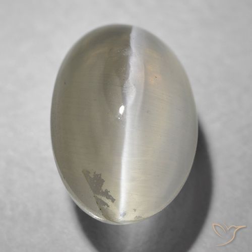 1.41ct طبيعي رمادى فاتح جدا عين القط سيليمانايت, بيضوي, شفاف