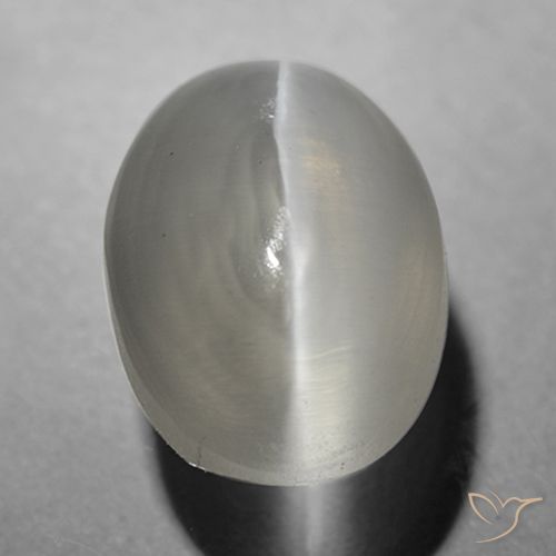 1.63ct طبيعي رمادى فاتح جدا عين القط سيليمانايت, بيضوي, شفاف