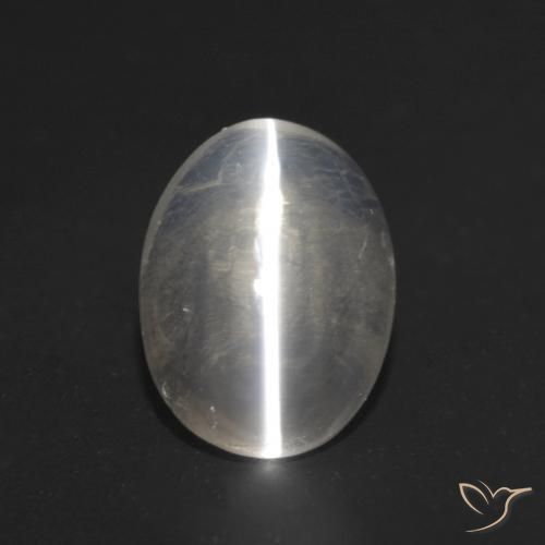 1.07ct طبيعي رمادى فاتح جدا عين القط سيليمانايت, بيضوي, شفاف