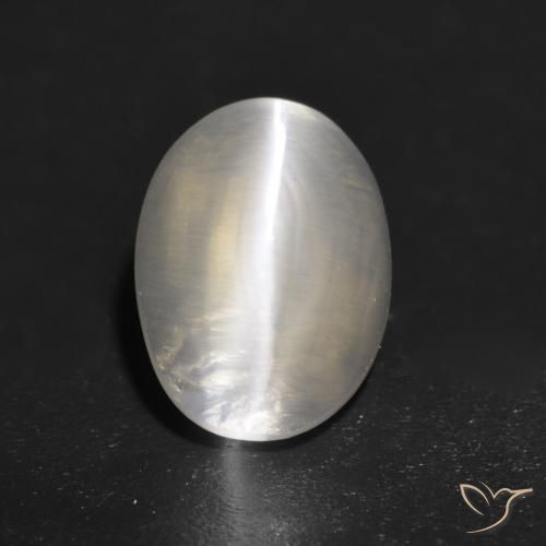 1.41ct طبيعي أبيض دافئ عين القط سيليمانايت, بيضوي, شفاف