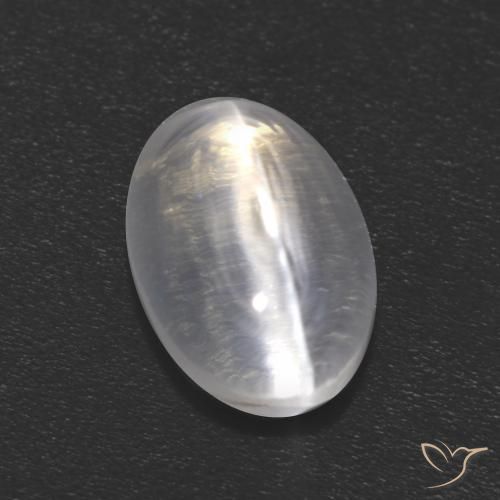 1.21ct طبيعي أبيض شفاف عين القط سيليمانايت, بيضوي, شفاف