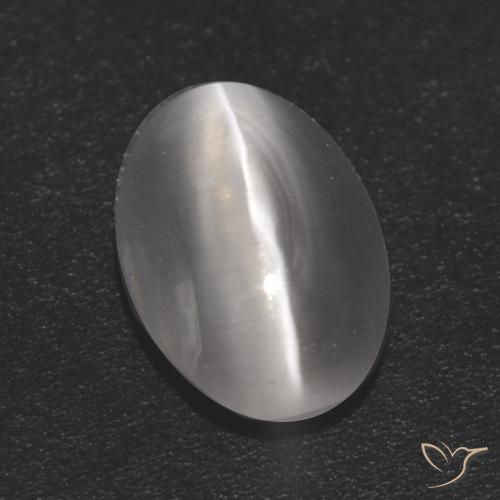 1.16ct طبيعي أبيض شفاف عين القط سيليمانايت, بيضوي, شفاف