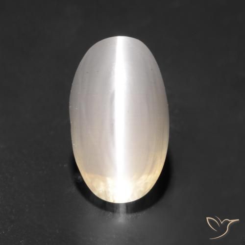 1.59ct طبيعي رمادى فاتح جدا عين القط سيليمانايت, بيضوي, شفاف