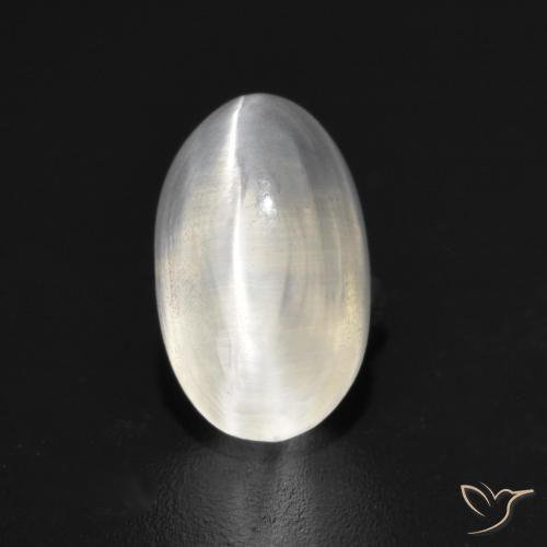 1.45ct طبيعي رمادى فاتح جدا عين القط سيليمانايت, بيضوي, شفاف