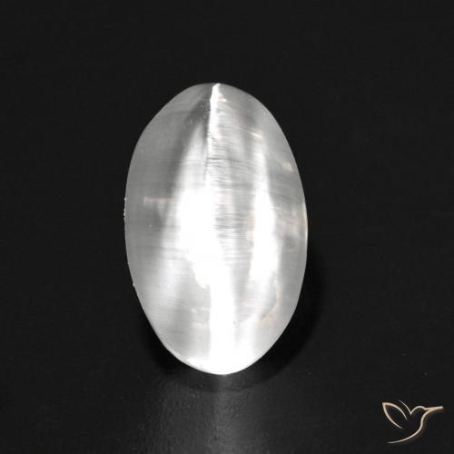 1.42ct طبيعي أبيض عين القط سيليمانايت, بيضوي, شفاف