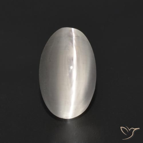1.35ct طبيعي رمادى فاتح جدا عين القط سيليمانايت, بيضوي, شفاف