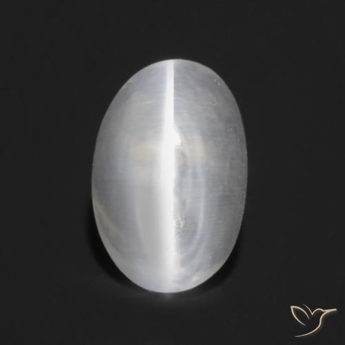 1.23ct طبيعي رمادى فاتح جدا عين القط سيليمانايت, بيضوي, شفاف