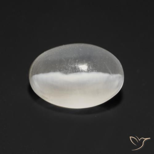 1.19ct طبيعي أبيض عين القط سيليمانايت, بيضوي, شفاف