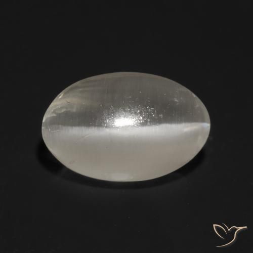 1.03ct طبيعي رمادى فاتح جدا عين القط سيليمانايت, بيضوي, شفاف