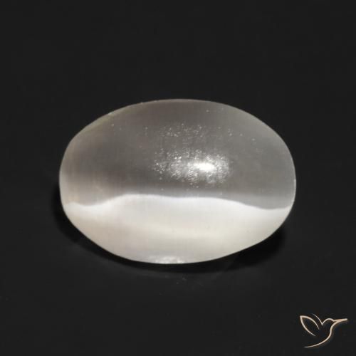 1.00ct طبيعي رمادى فاتح جدا عين القط سيليمانايت, بيضوي, نصف شفاف