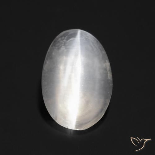 1.05ct طبيعي رمادى فاتح جدا عين القط سيليمانايت, بيضوي, شفاف