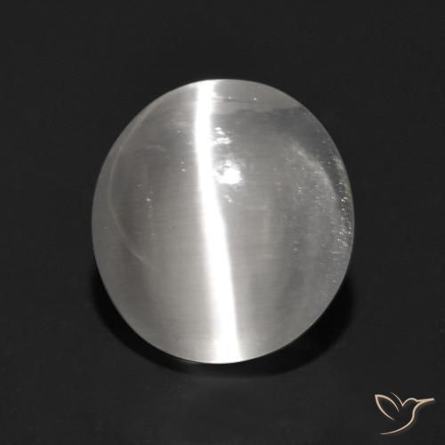 1.23ct طبيعي رمادى فاتح جدا عين القط سيليمانايت, بيضوي, شفاف